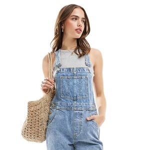 NWOT LondonJean 90s Vintage Medium Wash Overalls Size M